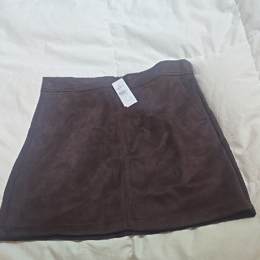 LOFT Dark Brown A-Line Skirt